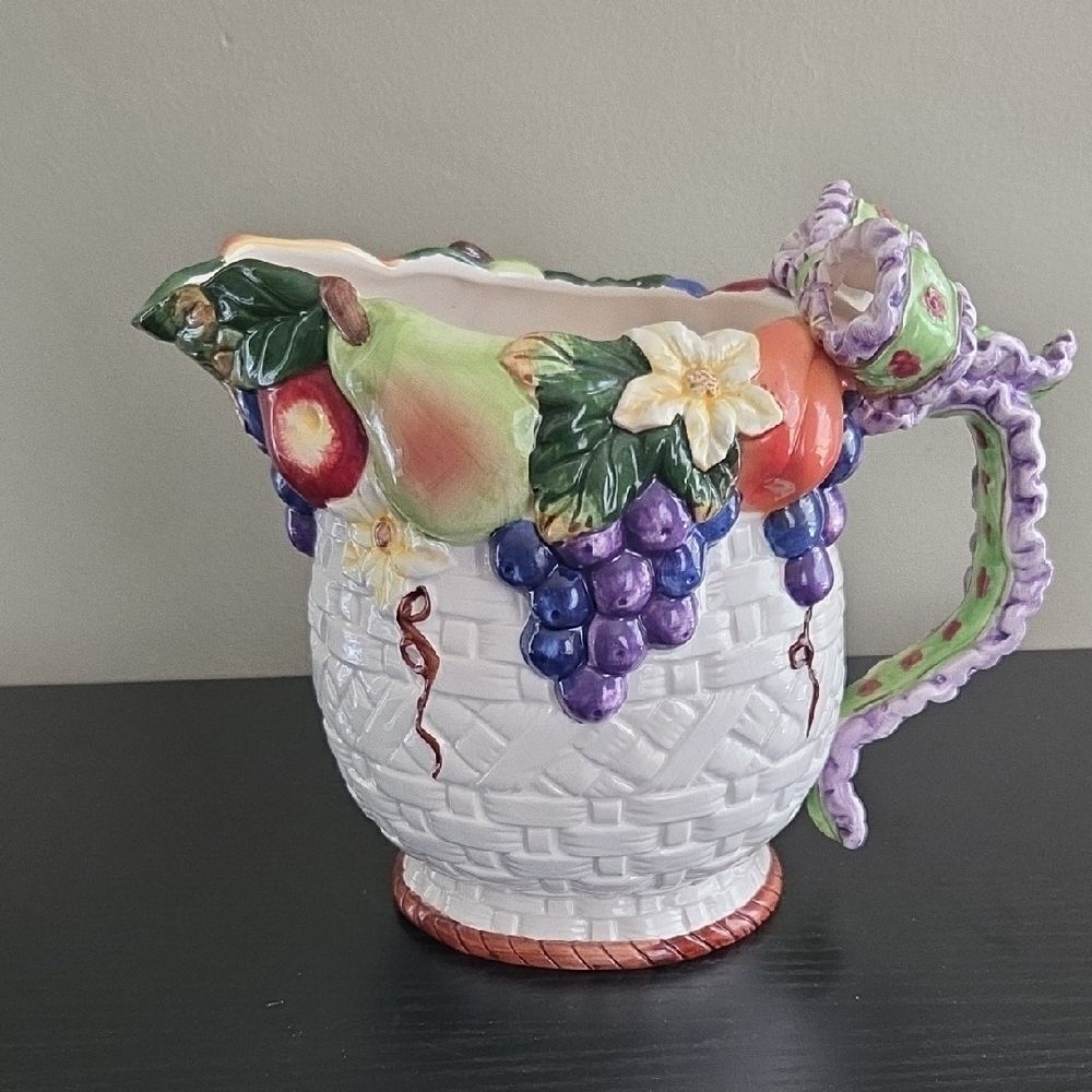 Colorful Ceramic Fruit Pitcher - Picture 3 of 8